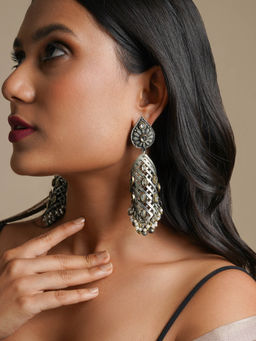 Teejh - Ikshita Peacock Silver Oxidised Earcuff