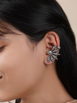 Teejh - Aabirani Silver Oxidised Earrings