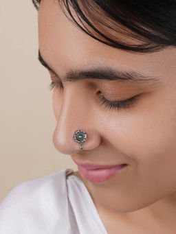 Teejh - Laakini Silver Oxidised Nosepin