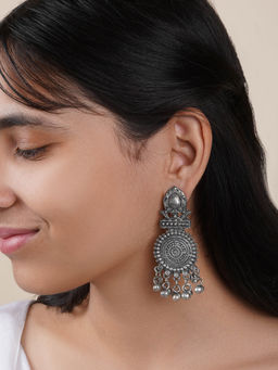 Teejh - Yaami Silver Oxidised Earrings