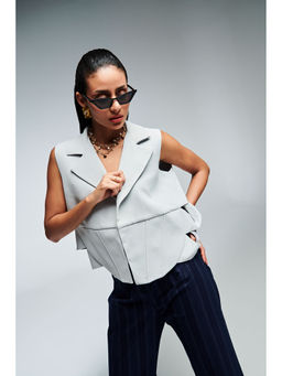 Ivory Rose - Grey Berlin Edge Waistcoat