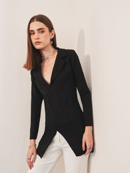 Ivory Rose - Black Eclipse Tux Blazer