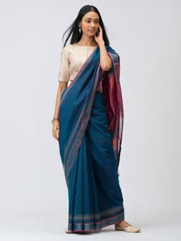 Fabindia - Cotton Silk Block Printed Sari