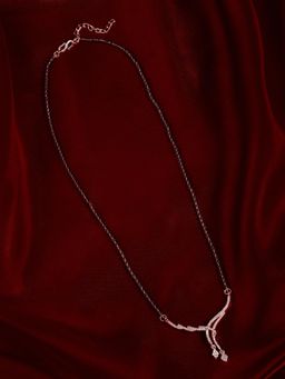 Zaveri Pearls - Rose Gold Dazzling Cubic Zirconia Contemporary Mangalsutra-Zpfk22142