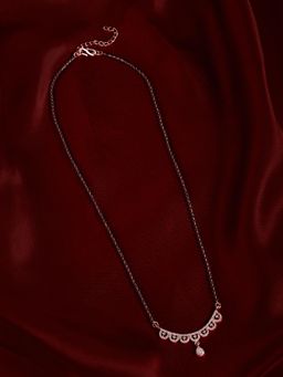 Zaveri Pearls - Rose Gold Dazzling Cubic Zirconia Contemporary Mangalsutra-Zpfk22144