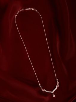 Zaveri Pearls - Rose Gold Tone Dazzling Cubic Zirconia Contemporary Necklace-Zpfk22165