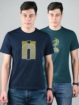 Louis Stitch - Mens Super Combed Cotton Graphic T-Shirts (Pack of 2)