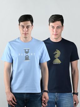 Louis Stitch - Mens Super Combed Cotton Graphic T-Shirts (Pack of 2)
