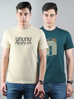 Louis Stitch - Mens Super Combed Cotton Graphic T-Shirts (Pack of 2)