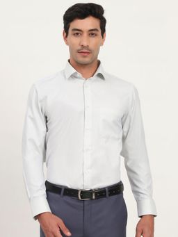 Greenfibre - Slim Fit White Cotton Blend Formal Shirt
