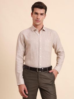 JadeBlue - Regular Fit Natural Linen Formal Shirt