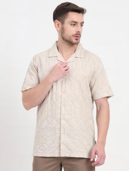 JadeBlue - Printed Slim Fit Natural Cotton Casual Shirt