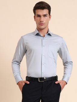 Metal - Slim Fit Metal Sky Blue Cotton Formal Shirt