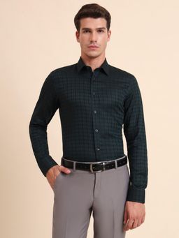 Wyre - Slim Fit Green Cotton Party Wear Shirt