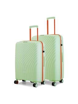 Nasher Miles - Capri Hard-Sided Polypropylene Green Trolley Bags (M/L) (Pack of 2)