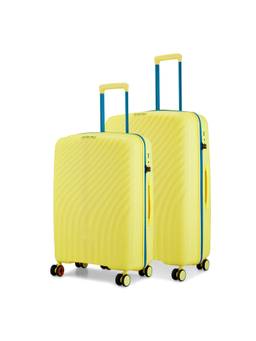 Nasher Miles - Capri Hard-Sided Polypropylene Yellow Trolley Bags (M/L) (Pack of 2)