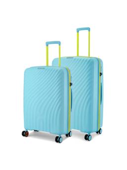 Nasher Miles - Capri Hard-Sided Polypropylene Blue Trolley Bags (M/L) (Pack of 2)
