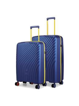 Nasher Miles - Capri Hard-Sided Polypropylene Navy Blue Trolley Bags (M/L) (Pack of 2)