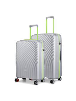 Nasher Miles - Capri Hard-Sided Polypropylene Grey Trolley Bags (M/L) (Pack of 2)
