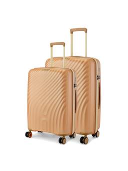 Nasher Miles - Capri Hard-Sided Polypropylene Beige Trolley Bags (M/L) (Pack of 2)