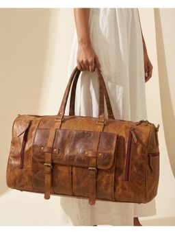Ya Qalbi - Casual Duffel Bag With Detachable Strap - Tan