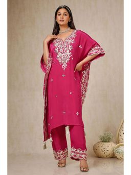 Soch - Womens Fucasia Pink Kaftan with Shawl (Set of 2)