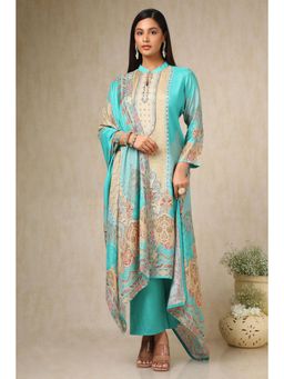 Soch - Womens Blue Viscose Kurta and Pant with Dupatta (Set of 3)