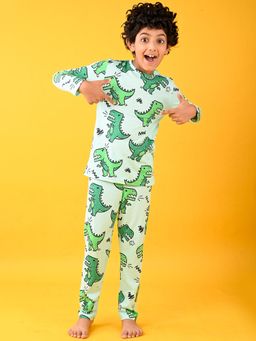 ANTHRILO - Green Printed Top and Pyjama (Set of 2)