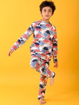 ANTHRILO - Grey Printed Top and Pyjama (Set of 2)