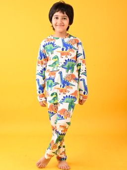 ANTHRILO - White Printed Top and Pyjama (Set of 2)