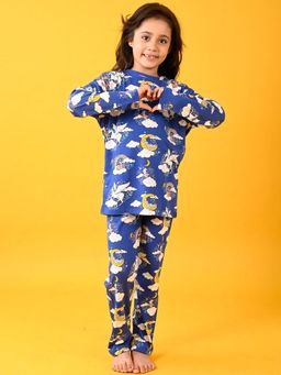 ANTHRILO - Blue Printed Top and Pyjama (Set of 2)