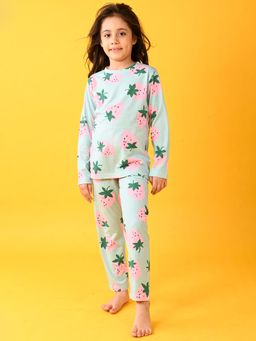ANTHRILO - Green Printed Top and Pyjama (Set of 2)