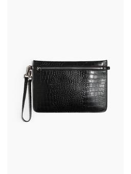H&M - Men Black Leather Clutch Bag