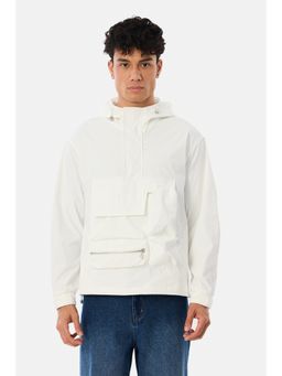 Snitch - White Solid Full Sleeves Regular Casual Hoodie for Men