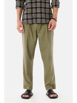 Snitch - Khaki Plain Loose Trouser for Men