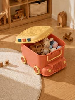 Little Surprise Box - Orange Cartoon Toy Bus Shaped Kids Mini Toys/Cars Storage Box