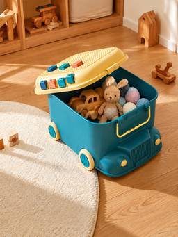Little Surprise Box - Teal Cartoon Toy Bus Shaped Kids Mini Toys/Cars Storage Box