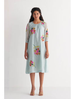 Shivani Bhargava - Powder Blue Floral Bunch Dress
