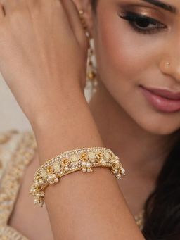 Accessher - Stone Studded Gold Plated Rajwadi Bangles