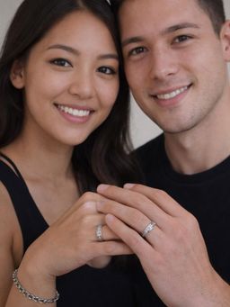 Accessher - Ad His Queen Her King Silver Couple Rings (Pack Of 2)