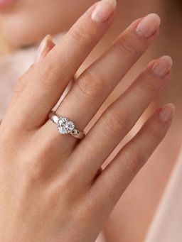 925 SILLER - Pure The Amore Heart Solitaire