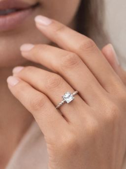 925 SILLER - Pure The Prism Textured Princess Ring