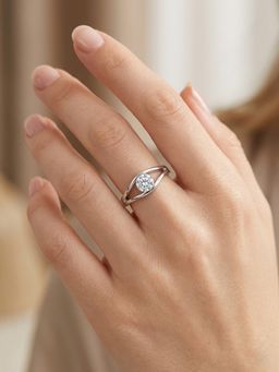 925 SILLER - Pure Heart In Frame Open Band Ring