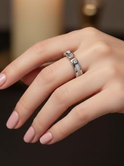 925 SILLER - The Prism Open Cuff Ring