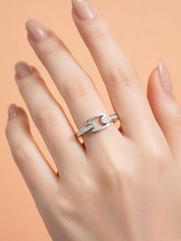 925 SILLER - The Nexus Geometric Link Ring