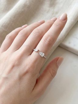 925 SILLER - The Radiant Duo Pear and Marquise Ring