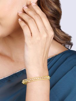 GIVA - Sterling Silver Golden Whispering Winds Bangle For Women