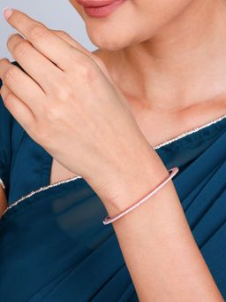 GIVA - Sterling Silver Rose Gold Rising Radiance Bangle For Women