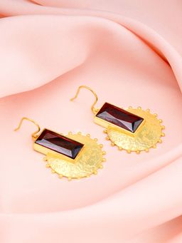 GIVA - Sterling Silver Golden Ruby'S Coin Earrings For Women