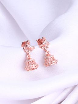 GIVA - Sterling Silver Rose Gold Willow Jhumki Earrings For Women